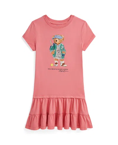 POLO RALPH LAUREN TODDLER AND LITTLE GIRLS POLO BEAR TIERED JERSEY DRESS