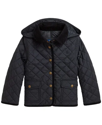 Polo Ralph Lauren Kids' Toddler And Little Girls Quilted Water-repellent Barn Jacket In Blue