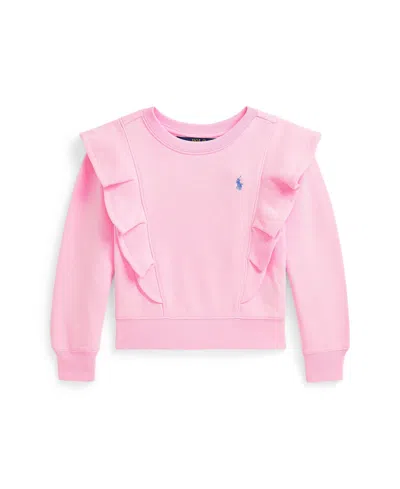 POLO RALPH LAUREN TODDLER AND LITTLE GIRLS RUFFLED FRENCH TERRY SWEATSHIRT
