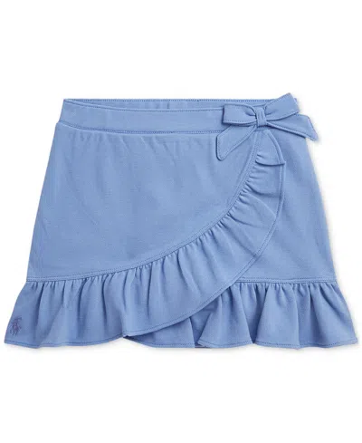 Polo Ralph Lauren Kids' Toddler & Little Girls Ruffled Stretch Mesh Faux-wrap Skort In Blue