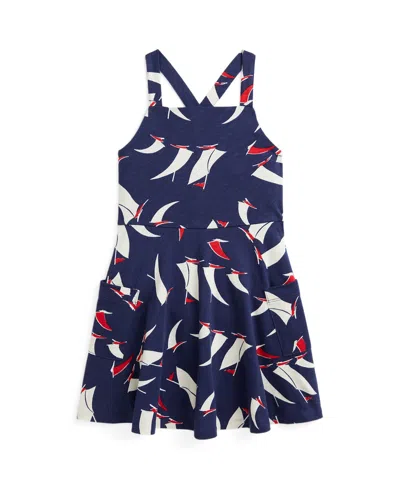 Polo Ralph Lauren Kids' Toddler And Little Girls Sailboat-print Jersey Dress In Art Deco Sails