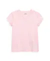 Polo Ralph Lauren Cotton Jersey V-neck Tee In Hint Of Pink
