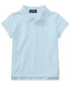 Polo Ralph Lauren Girls 2t-6x Short Sleeve Stretch Cotton Mesh Polo Shirt In Office Blue
