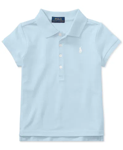Polo Ralph Lauren Kids' Big Girls Stretch Mesh Polo Shirt In Office Blue
