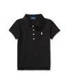 Polo Ralph Lauren Navy Cotton Polo Shirt With Logo In Polo Black