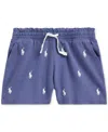 Polo Ralph Lauren Toddler & Little Girls Stretch Colorblocked Logo-print Mesh Shorts In Blue