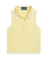 Polo Ralph Lauren Stretch Mesh Half-zip Boxy Polo Shirt In Yellow