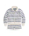 POLO RALPH LAUREN TODDLER AND LITTLE GIRLS STRIPED COTTON TERRY JACKET AND SHORTS SET