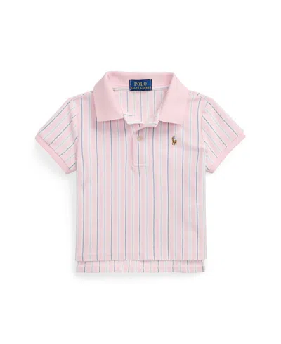 POLO RALPH LAUREN TODDLER AND LITTLE GIRLS STRIPED OXFORD MESH BOXY POLO SHIRT