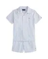 Polo Ralph Lauren Toddler Boys 2-piece Oxford Polo Prepster Shirt And Shorts Set In Blue