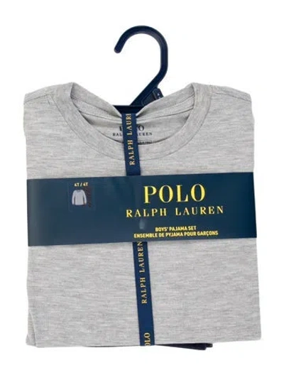 Pre-owned Polo Ralph Lauren Babies' Toddler Boys Branded Pattern Printed Set W/tags In Grey