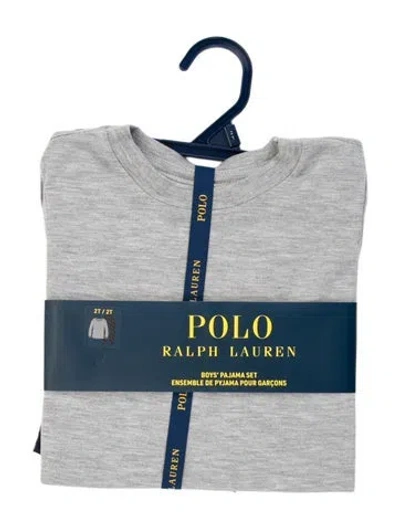 Pre-owned Polo Ralph Lauren Babies' Toddler Boys Branded Pattern Printed Set W/tags In Grey