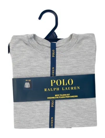 Pre-owned Polo Ralph Lauren Babies' Toddler Boys Branded Pattern Printed Set  W/tags In Grey
