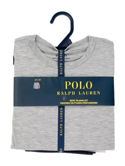Pre-owned Polo Ralph Lauren Babies' Toddler Boys Branded Pattern Printed Set W/tags In Grey