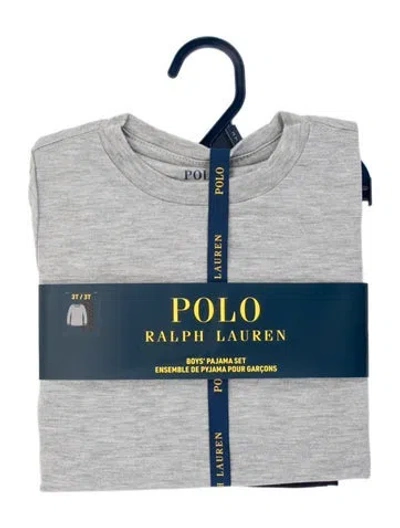 Pre-owned Polo Ralph Lauren Babies' Toddler Boys Branded Pattern Printed Set W/tags In Grey