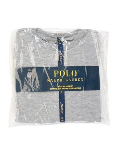 Pre-owned Polo Ralph Lauren Babies' Toddler Boys Branded Pattern Printed Set W/tags In Grey