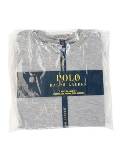 Pre-owned Polo Ralph Lauren Babies' Toddler Boys Branded Pattern Printed Set W/tags In Grey