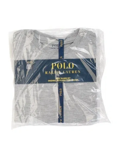 Pre-owned Polo Ralph Lauren Babies' Toddler Boys Branded Pattern Printed Set  W/tags In Grey