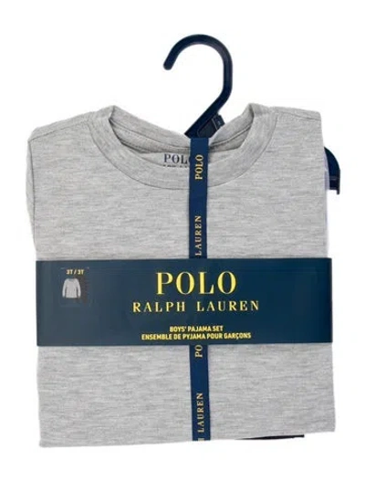 Pre-owned Polo Ralph Lauren Babies' Toddler Boys Branded Pattern Printed Set W/tags In Grey