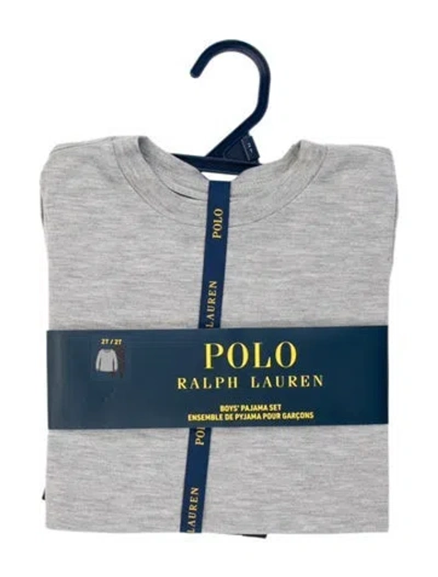 Pre-owned Polo Ralph Lauren Babies' Toddler Boys Branded Pattern Printed Set W/tags In Grey