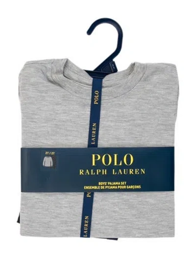 Pre-owned Polo Ralph Lauren Babies' Toddler Boys Branded Pattern Printed Set W/tags In Grey