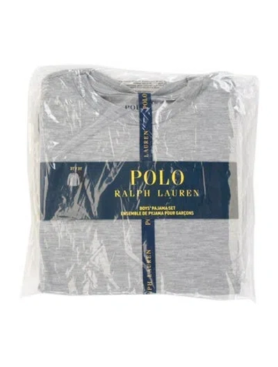 Pre-owned Polo Ralph Lauren Babies' Toddler Boys Branded Pattern Printed Set W/tags In Grey