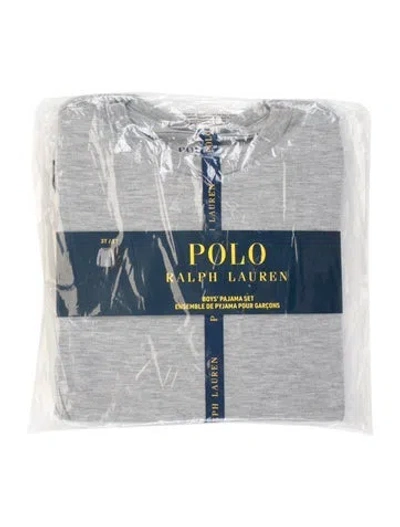 Pre-owned Polo Ralph Lauren Babies' Toddler Boys Branded Pattern Printed Set W/tags In Grey
