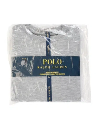 Pre-owned Polo Ralph Lauren Babies' Toddler Boys Branded Pattern Printed Set W/tags In Grey
