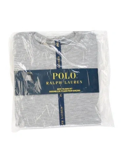 Pre-owned Polo Ralph Lauren Babies' Toddler Boys Branded Pattern Printed Set W/tags In Grey
