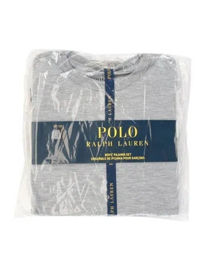 Pre-owned Polo Ralph Lauren Babies' Toddler Boys Branded Pattern Printed Set W/tags In Grey