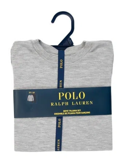 Pre-owned Polo Ralph Lauren Babies' Toddler Boys Branded Pattern Printed Set W/tags In Grey