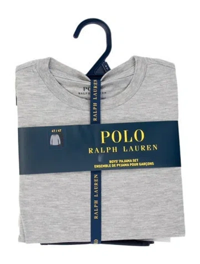 Pre-owned Polo Ralph Lauren Babies' Toddler Boys Branded Pattern Printed Set W/tags In Grey