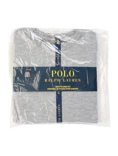 Pre-owned Polo Ralph Lauren Babies' Toddler Boys Branded Pattern Printed Set W/tags In Grey