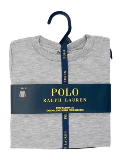 Pre-owned Polo Ralph Lauren Babies' Toddler Boys Branded Pattern Printed Set W/tags In Grey