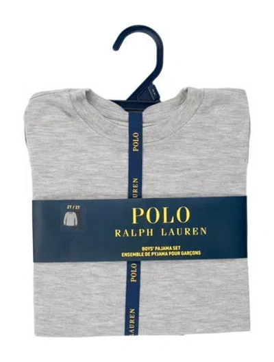 Pre-owned Polo Ralph Lauren Babies' Toddler Boys Branded Pattern Printed Set W/tags In Grey