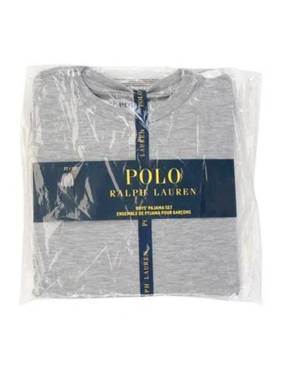 Pre-owned Polo Ralph Lauren Babies' Toddler Boys Branded Pattern Printed Set W/tags In Grey