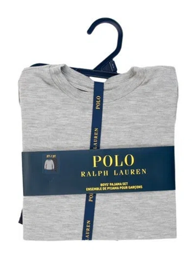 Pre-owned Polo Ralph Lauren Babies' Toddler Boys Branded Pattern Printed Set W/tags In Grey