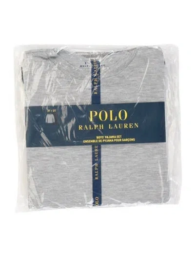 Pre-owned Polo Ralph Lauren Babies' Toddler Boys Branded Pattern Printed Set W/tags In Grey