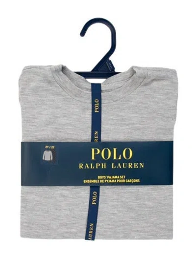 Pre-owned Polo Ralph Lauren Babies' Toddler Boys Branded Pattern Printed Set W/tags In Grey