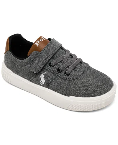 Polo Ralph Lauren Babies' Toddler Boys Frazier Stay-put Closure Casual Sneakers From Finish Line In Dark Gray,brown