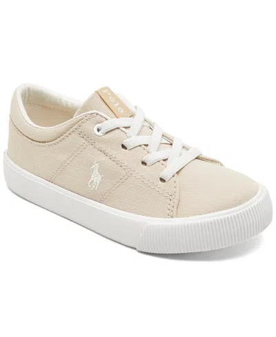 Polo Ralph Lauren Babies' Toddler Girls Elmwood Casual Sneakers From Finish Line In Sand Twill