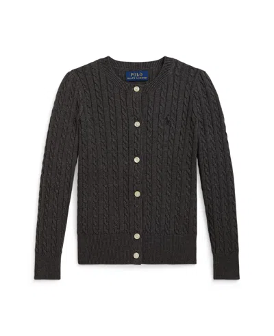 Polo Ralph Lauren Babies' Toddler Girls Mini Cable Cotton Cardigan Sweater In Black