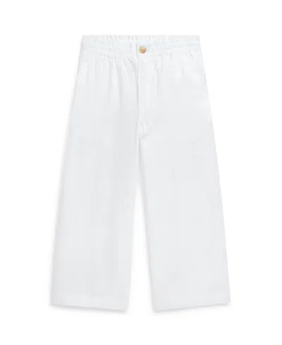 Polo Ralph Lauren Babies' Toddler Girls Wide-leg Linen Pants In Deckwash White