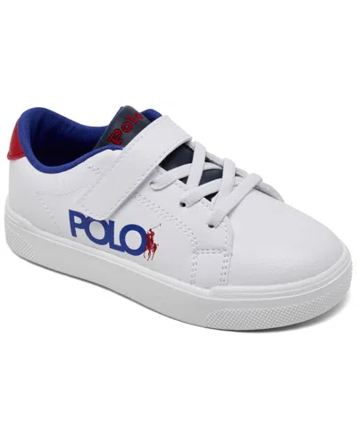 Polo Ralph Lauren Babies' Toddler Sutton Graphic Fastening Strap Casual Sneakers From Finish Line In White