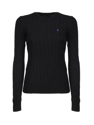 Polo Ralph Lauren Top With Embroidery In Black