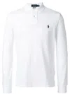 Polo Ralph Lauren Long-sleeve Cotton Polo With Embroidered Logo In White