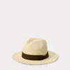 Polo Ralph Lauren Toquilla Straw Fedora In Natural