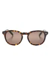 Polo Ralph Lauren Tortoiseshell-effect Round-frame Sunglasses In Brown