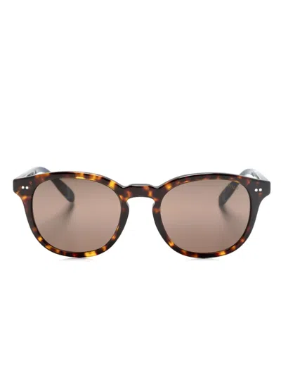 Polo Ralph Lauren Tortoiseshell-effect Round-frame Sunglasses In Brown