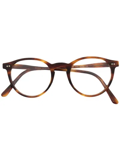 Polo Ralph Lauren Tortoiseshell Round Frame Glasses In Brown